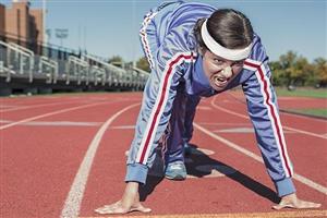 Woman ready to start run